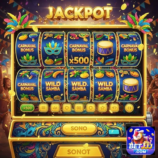 Imagem do bônus Jackpot de Carnaval do site betjjj, destacando promoções vibrantes e divertidas.
