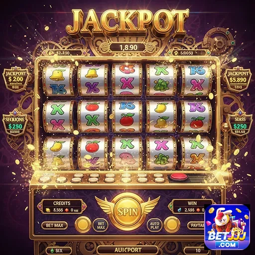 Imagem do jogo de slot jackpot no site betjjj, mostrando símbolos e prêmios emocionantes.